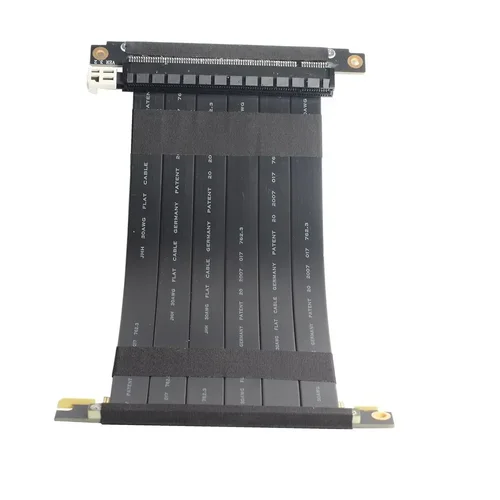 Imagen 2 del producto Cable de extensión de tarjeta gráfica inversa doble, blanco y negro, PCIe 4,0, 3,0x16 a x16 Gen4/3, Cable conector Flexible GPU Riser ITX A4