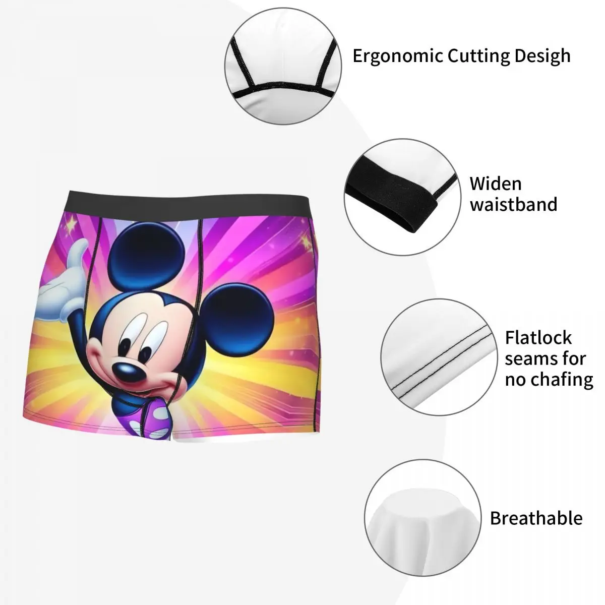 مخصص ميكي ماوس سراويل بوكسر أوم ثلاثية الأبعاد طباعة موضة الكرتون لطيف طباعة الرسوم المتحركة سراويل داخلية ملخصات تمتد السروال