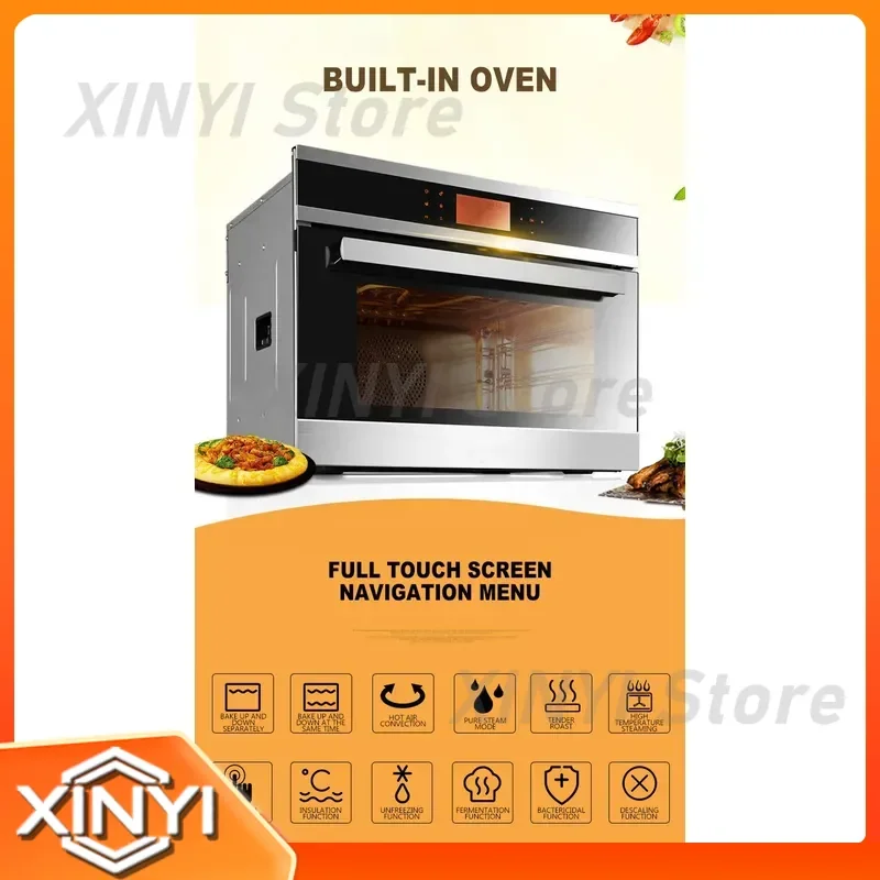 58L Steam Oven for Household Use Built-in Electric Steam Cooker Multi-function Intelligent Steaming Three-in-One Oven