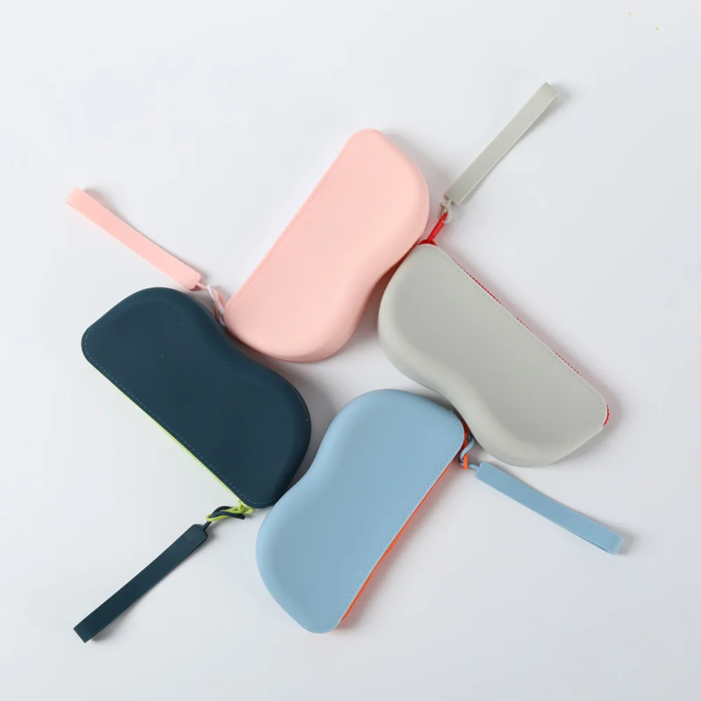 KLASSNUM لينة سيليكون سستة نظارات حقيبة النظارات الشمسية تخزين مقاوم للماء النساء اللون الغبار النظارات حامل نظارات