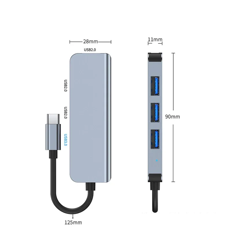 USB C HUB 3.0 Type C ไปยัง USB 3.0พอร์ต4 3.1แยกอะแดปเตอร์ OTG USB สำหรับ MacBook Pro 13 15 Air Mi Pro อุปกรณ์เสริม Huawei PC