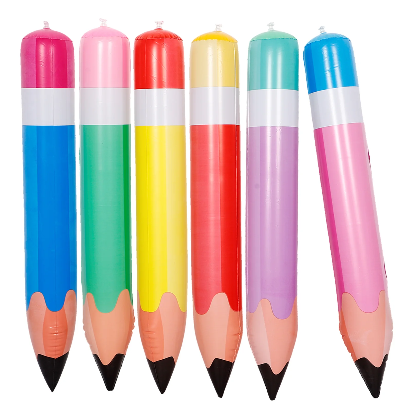 

6 Pcs Inflatable Pencil PVC Giant Pencils Extra Large Toys Classroom Decoration Party Supplies Kids Fun Oversized Prop