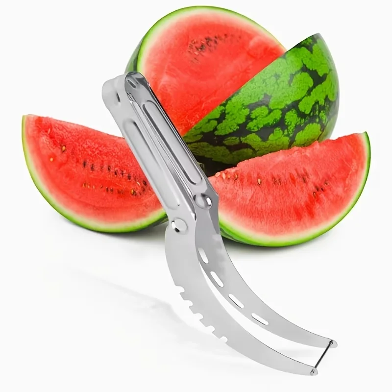 1 pièce - Trancheuse à fruits en acier inoxydable, trancheuse à pastèque, outil de découpe et de dés incroyable