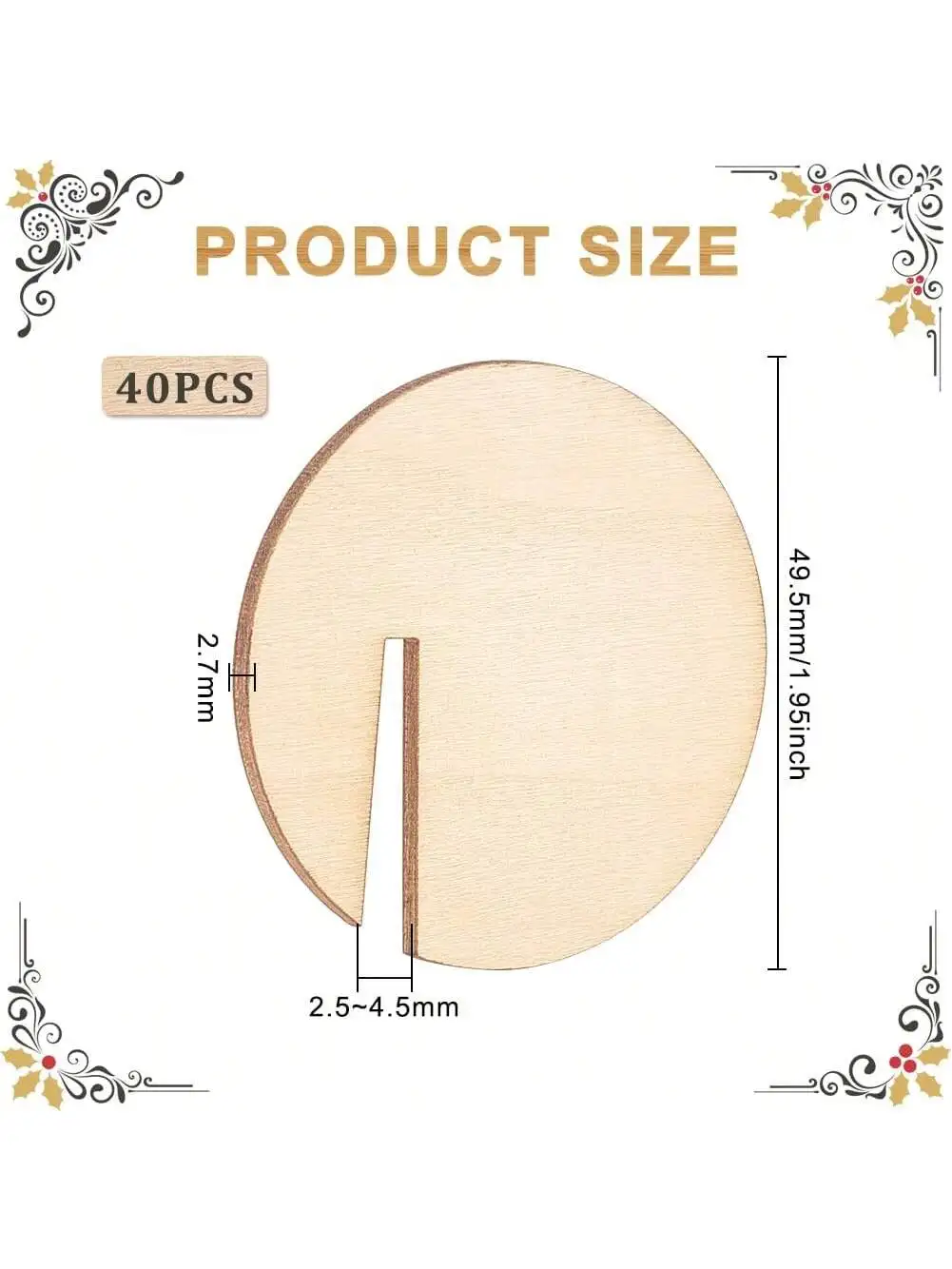 40/60/80 قطعة من علامات المشروبات الخشبية - ملصقات زجاجية للنبيذ المزودة بمشبك لحفلات الزفاف وأعياد الميلاد والعطلات - ديكور متين للحفلات #2