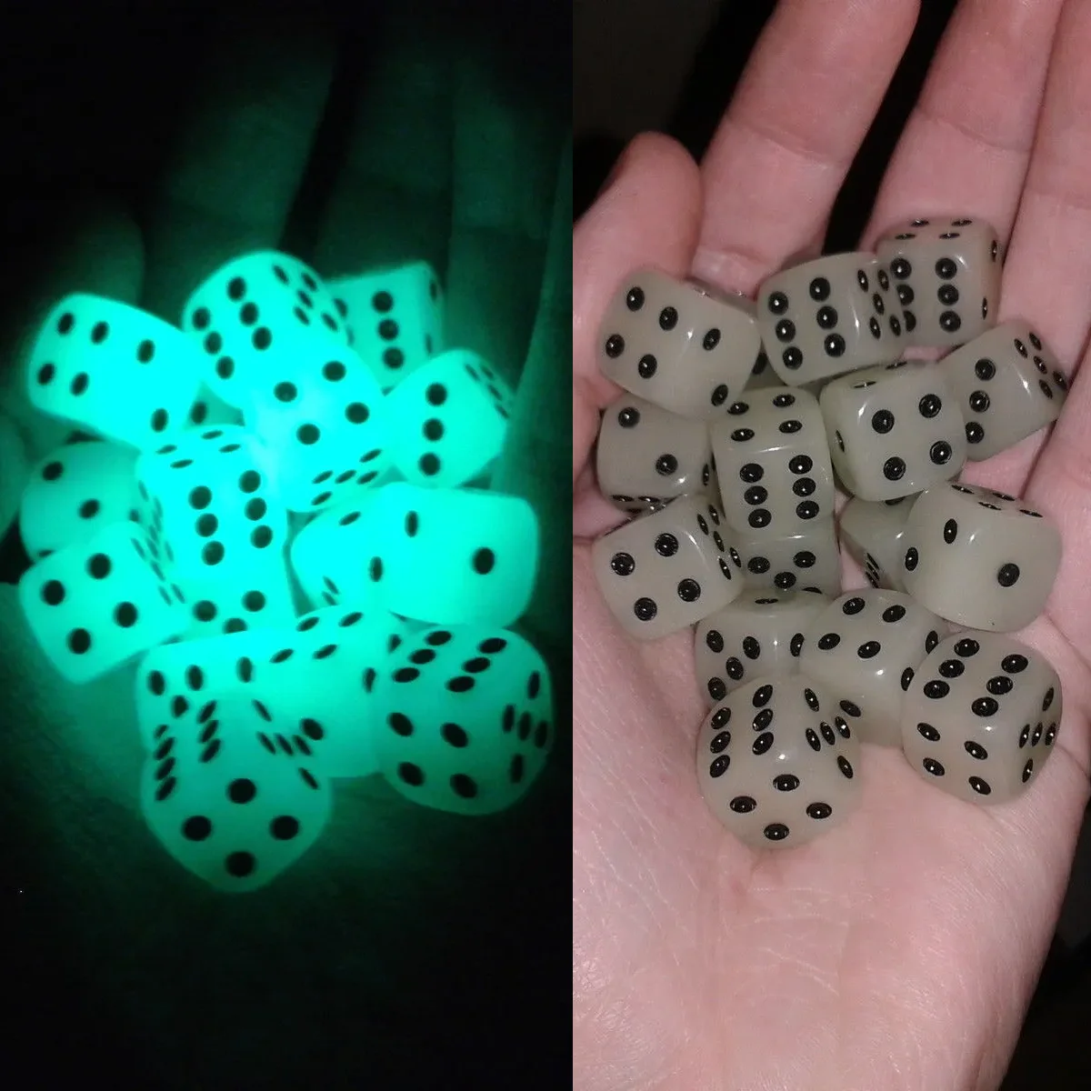 6pcs/lot Dice for Night Bar Pub KTV Glowing in The Dark Noctilcent Dice 14mm 6 Sided Round Corner Party Board Game Luminous Dice