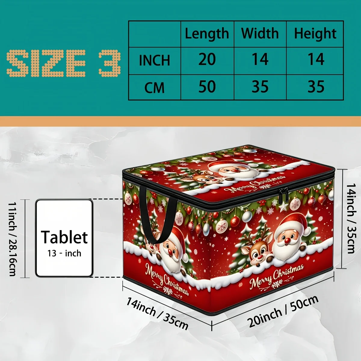 Christmas Decor Storage Box, Foldable Fabric Box