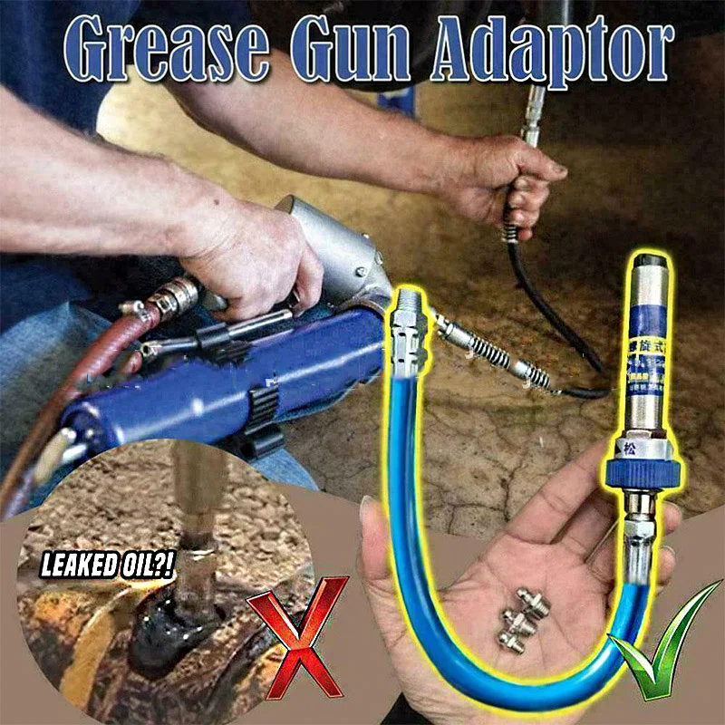 Manual Pneumatic Electric Grease Gun Nozzle Locking Spiral Easy To Rotate Handle Quick Release No Need To Disassemble Gift Hose