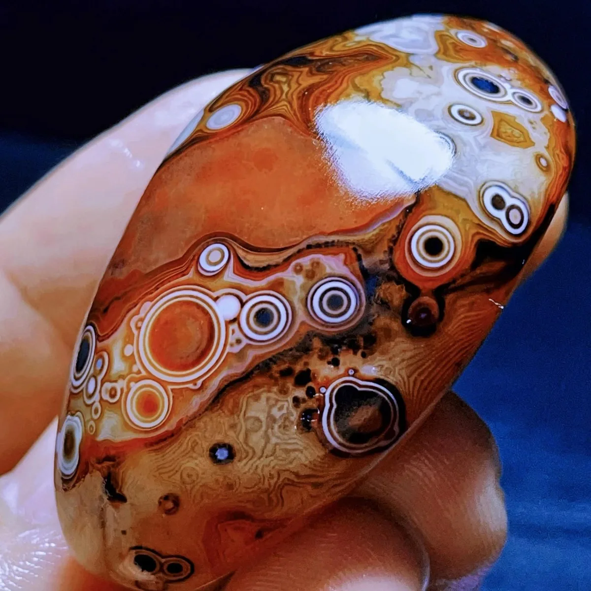 Earth Mined Banded Agate Worry Stone, Decor Stone, Tumbled Polished, Jewelry Making, Natural Stone, Crystal Collection