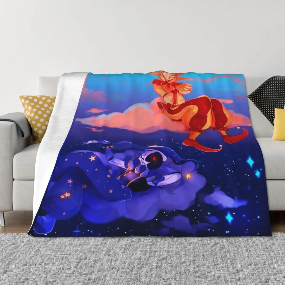 

sundrop and moondrop Throw Blanket Fashion Sofas Designers Retros Plush Blankets