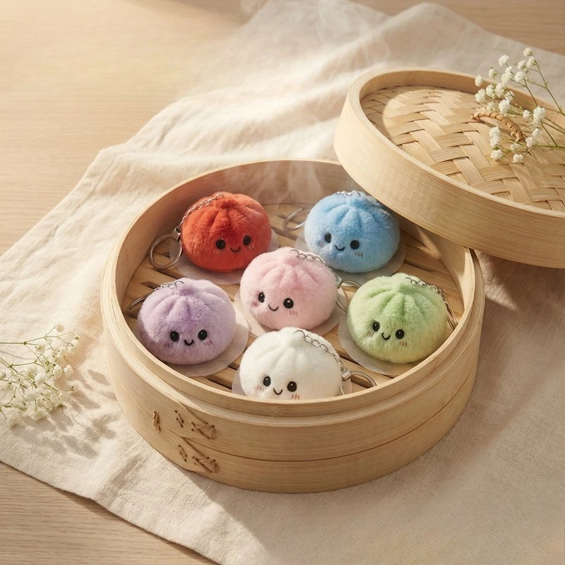 Decompression Plush Cute Small Cage Bag Decompression Vent Pinch Music Car Keychain Toy Blind Box Ornament Gift Cute Keychain