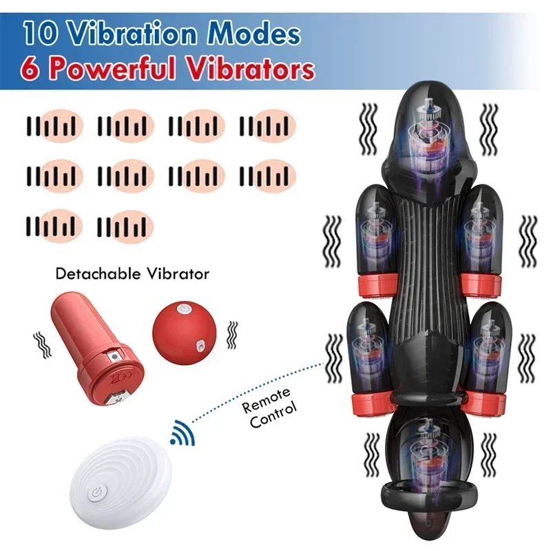 Novo 6 bala vibratória glans trainer massageador pênis manga vibrador brinquedos sexuais para homens sem fio promax masturbador masculino estimulador