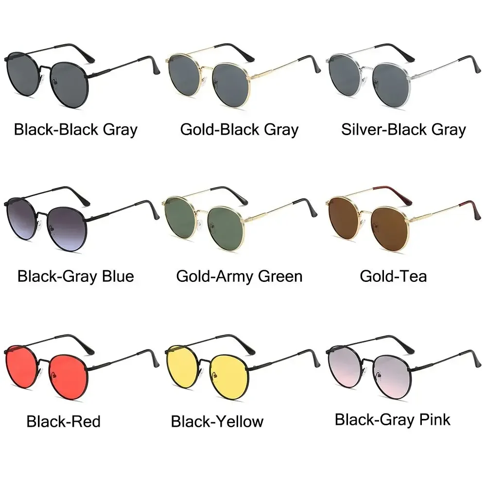 2025Trendy Kreis Runde Sonnenbrille Vintage Sommer Hippie Brille UV Schutz Metall Rahmen Sonnenbrille für Frauen Männer – Detail 2