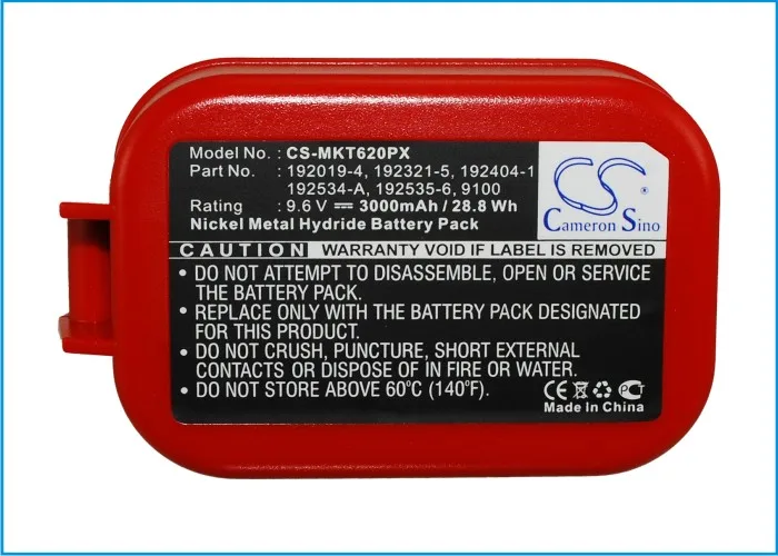 CS Battery For Makita192019-4 192321-5 192404-1 192534-8 192534-A 192535-6 9100 9100A 9101 9101A 9102 9102A