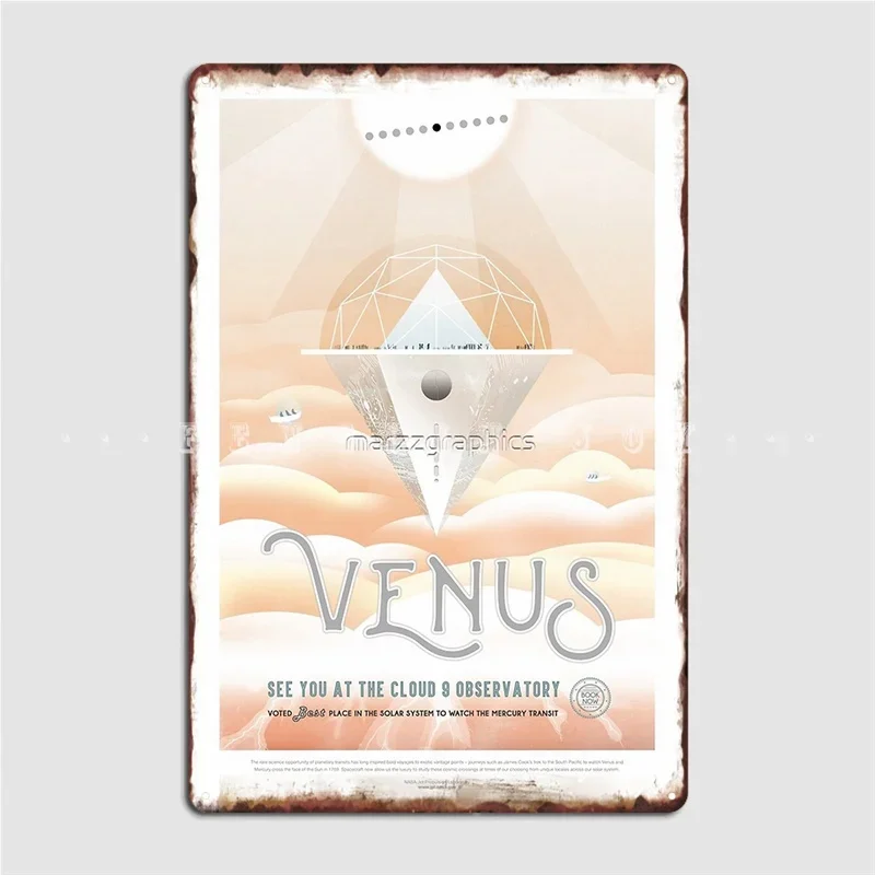 Venus Exoplanet Travel Bureau Jpl Travel Poster Vision Of The Future Planets Poster Metal Plaque Cinema Garage