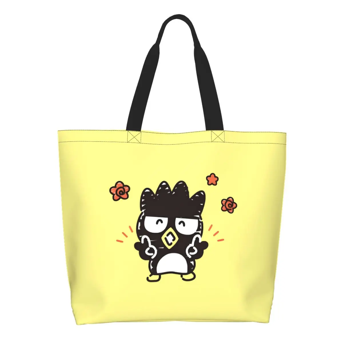 

Custom Reusable BADBADTZ-MARU Shopping Bag Women Shoulder Canvas Tote Bag Washable Cartoon Groceries Shopper Bags