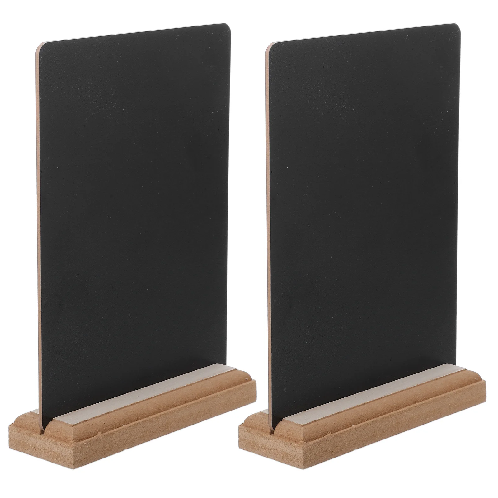 2 قطعة علامات السبورة الصغيرة مزدوجة الوجهين حجم صغير قاعدة خشبية مطعم القائمة عرض ديكور المنزل منضدية السبورة #4