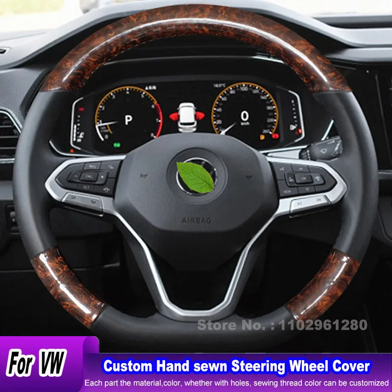 Hand-sewn Durable Leather Steering Wheel Cover For Volkswagen VW ID3 ID4x 2022 2023 Viloran 2020-2023 Car Interior Accessories