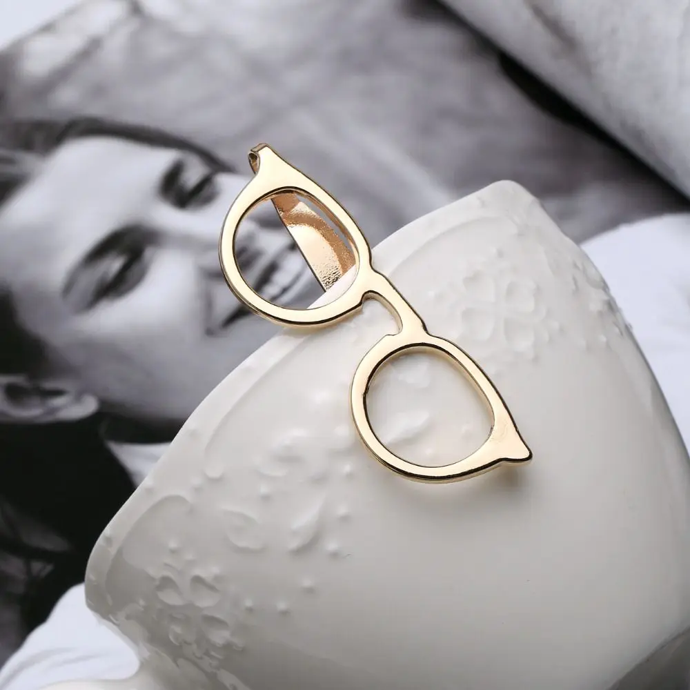 Wedding Fashion Jewelry Gift Tie Pin Men Necktie Buckle Necktie Bar Clasp Glasses Shape Clasp Clip Metal Tie Clips