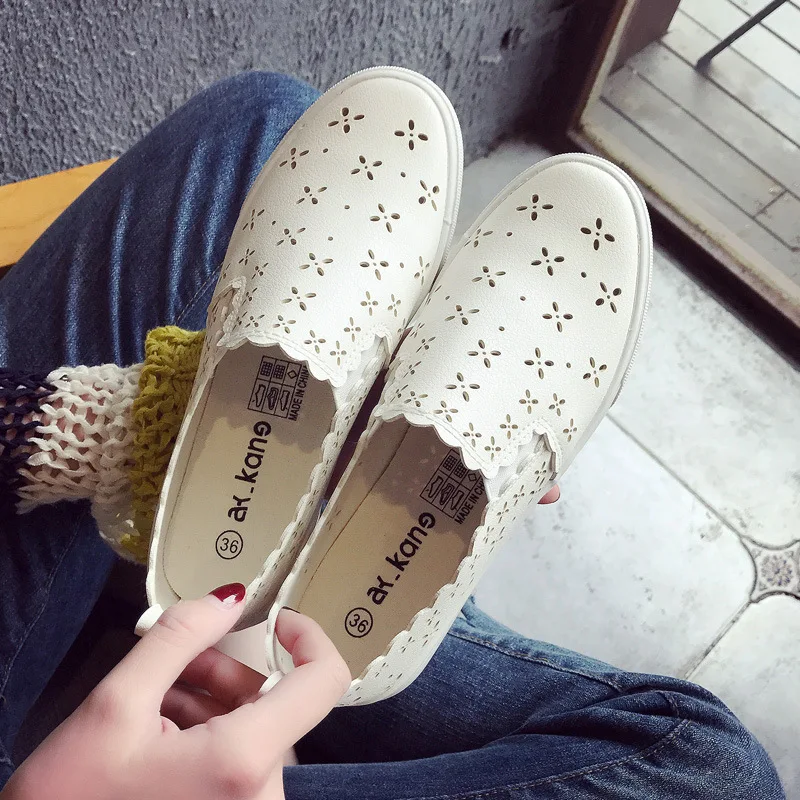 Casual Flat Bottom Comfortable Women\'s Shoes 2022 Spring New Breathable Simple Mesh Shoes Women White Shoes Korean Casual Shoes