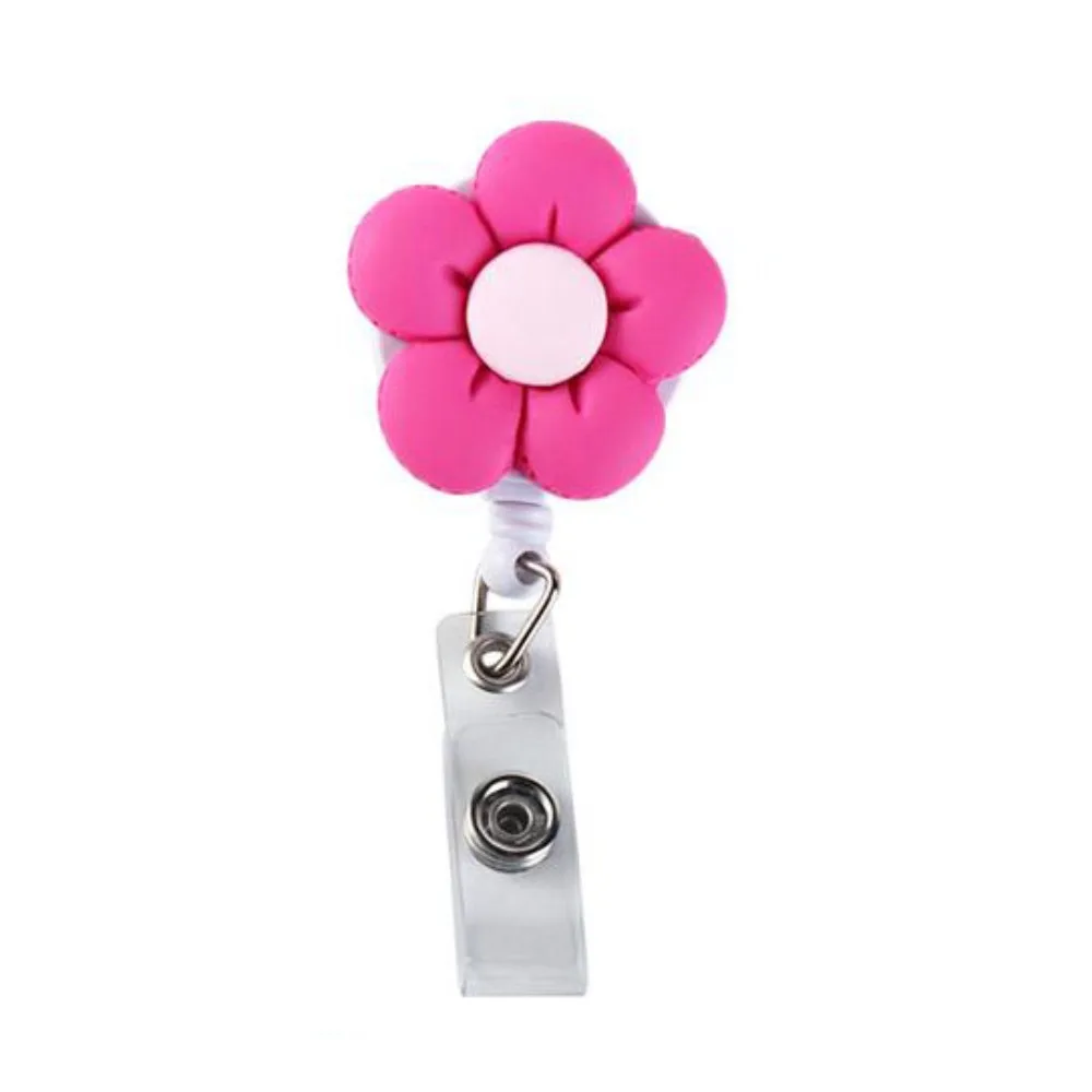 

Quality Flower Keys Lanyard Chest Card Work Card Clip Name Card Holder Retractable Badge Reel ID Card Clips Nurse Badge Holder