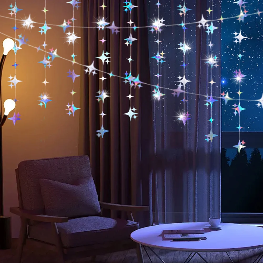 Anhängerset mit Sterndekoration, hängende Himmeldekoration, Schlafsaal, Geburtstagsfeier, romantisches Hochzeitszimmer, Hochzeitsdekoration