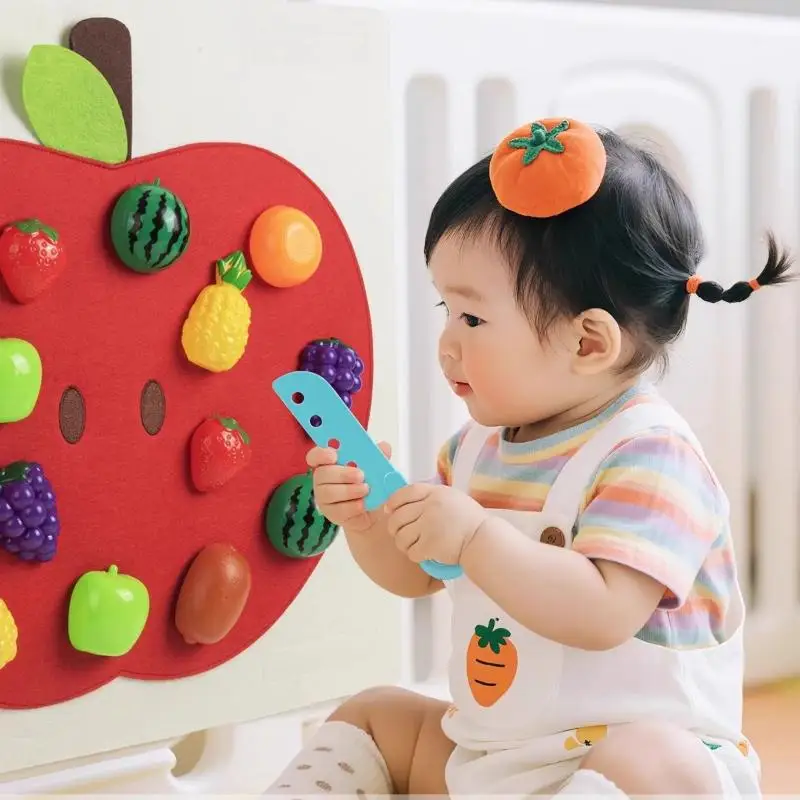 

1 PCS Fruits Pretend Play Kitchen Games Baby Felt Board Play Food Toys Wall Sticker Fine Motor Skills Early Educational Toy