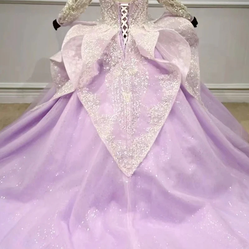 JANCEMBER-vestido de princesa de flores para niña, vestido de bola de Organza con cuello en V, vestido de princesa con abalorios, fiesta de