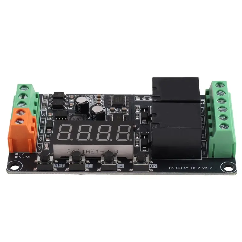 A96K-DC5V Output 2-Channel Industrial-Grade Multifunctional Time Delay Relay Module No Communication DC6-36V Power Supply