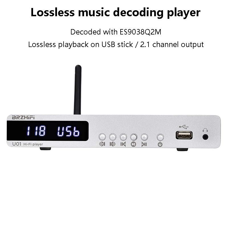 

Bluetooth Audio Decoder ES9038Q2M Decoding Audio Player Lossless USB Read 2.1 Channel Digital Turntable Digital Coaxial Fiber