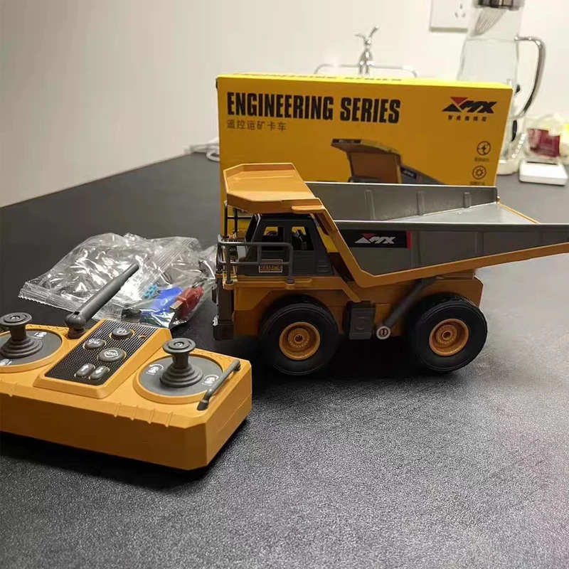 20 cm afstandsbediening dumper met licht en geluid educatief speelgoed één sleutel demo leuk bouwvoertuig cadeau voor kinderen