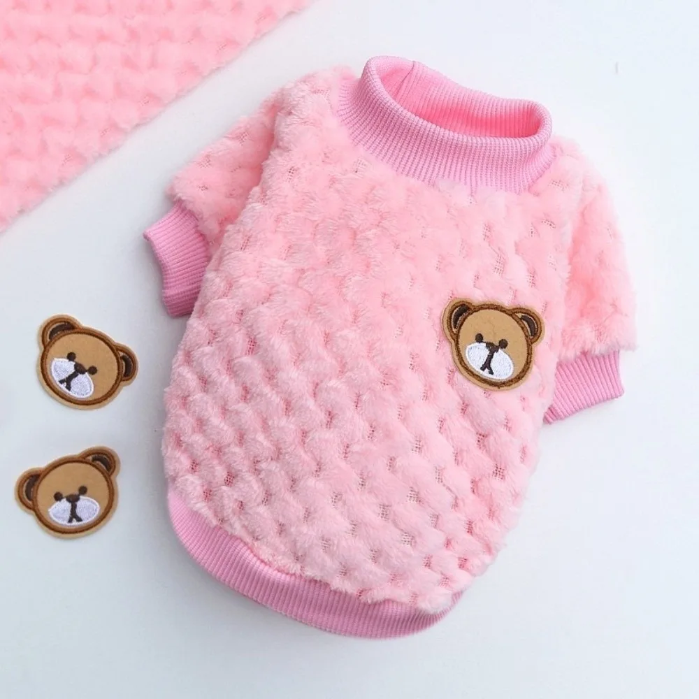 

XS/S/M/L/XL/XXL Puppy Sweater Double-leg Plaid Soft Puppy Pullover Pet Clothes Bear Embroidery Puppy Dog Coat Autumn And Winter