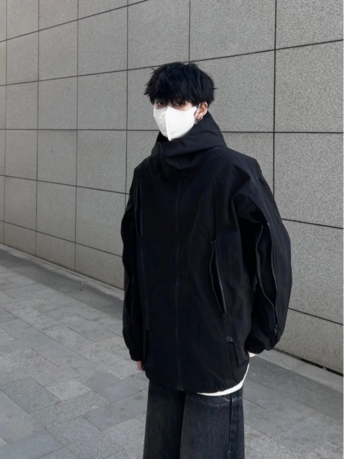 

Vintage American Sle Men's Autumn Jaet Multi-Zipper Climbing Coat High-End Feeling Cool Jaet Mountain Climbing Suit