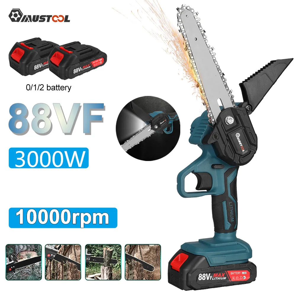 6 Inch Cordless Electric Saw Automatic Oiler Handheld Garden Pruning Chainsaw Winter Woodworking Tool for Makita 18V Battery