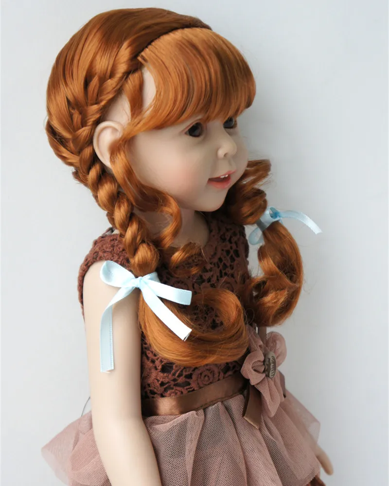 JD624  11-12inch  28-30cm  Complex Double French Braids Synthetic mohair BJD doll wigs Porcelain Doll accessories