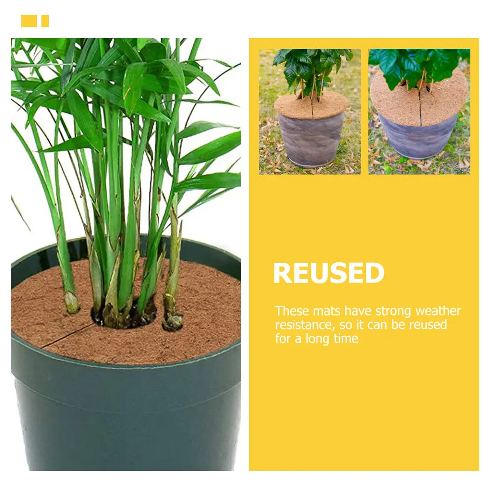 

5pcs Planter Pad for Flowerpot Spacer 30cm Coconut Fiber Durable Eco-friendly Mulch Ring Tree Barrier Mat Plant Protector