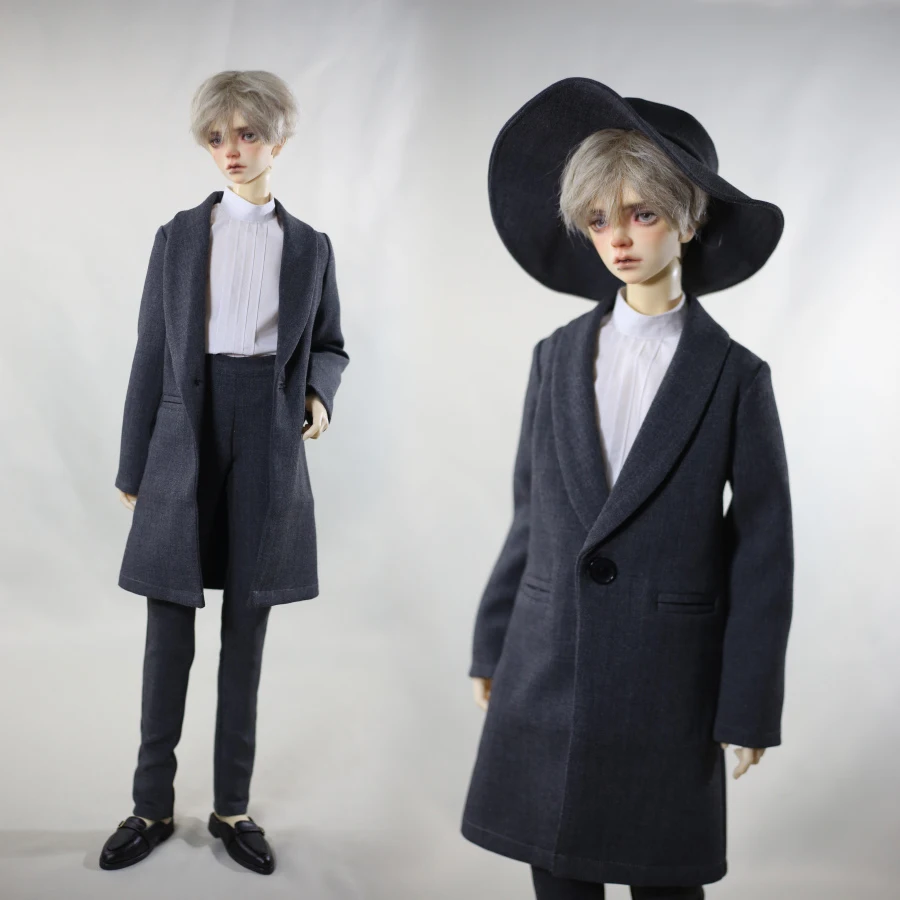 New BJD doll clothes 1/4 1/3 temperament suit coat/trousers suit DD MSD gray fashionable coat trousers POPO68 uncle accessories