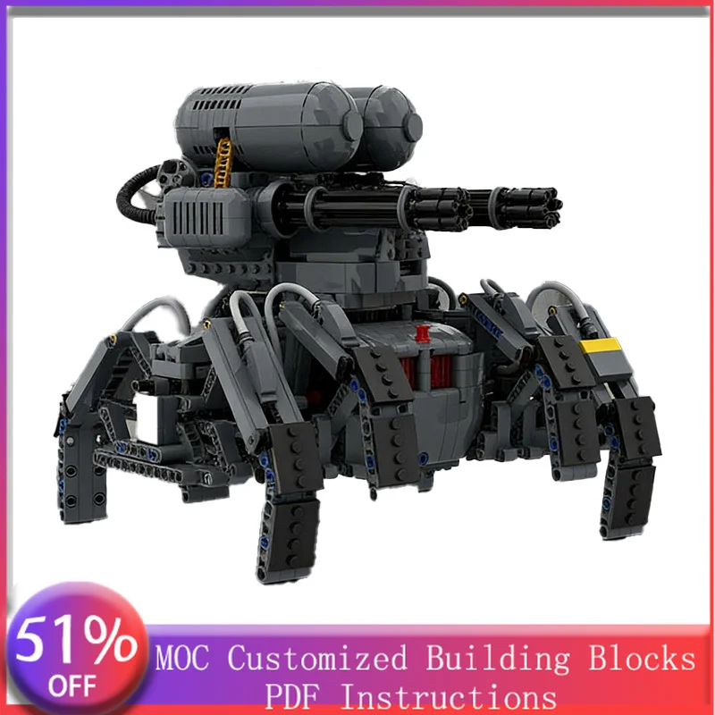 

Конструктор 1576 деталей: Модель боевого дроида на восьми ногах для космических войн, MOC, модульная сборка, DIY игрушка, подарок на день рождения