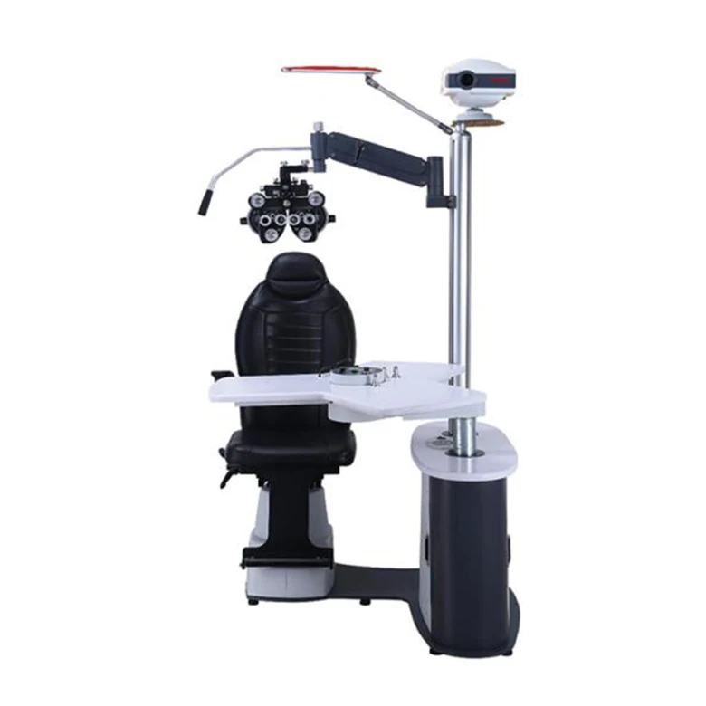 Triangular tabletop S-900A Ophthalmic Unit Combined Table and Electric Lifting Chair For Eye Clinic