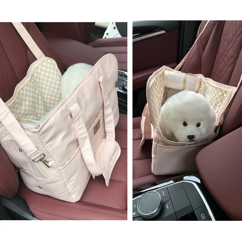 Portable Dog Bag Pet Cat Shoulder Handbag Car Seat bed safety belt Travel Canvas fabric Dogs carrier Chihuahua Dog Supplies