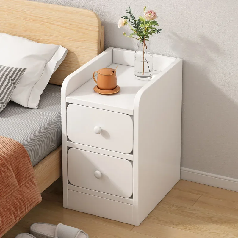 

Nordic Bedroom Nightstand Modern White Minimalist Cheap Bedside Table Storage Cute Unique Mesitas De Noche Miniature Furniture