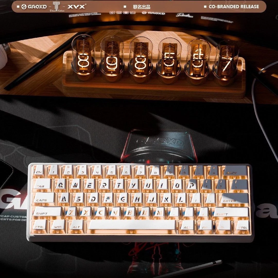 Custom Prismatic Light Theme Keycaps, Cherry Profile Large Translucent Legends, High Aesthetic Custom Mechanical Gif