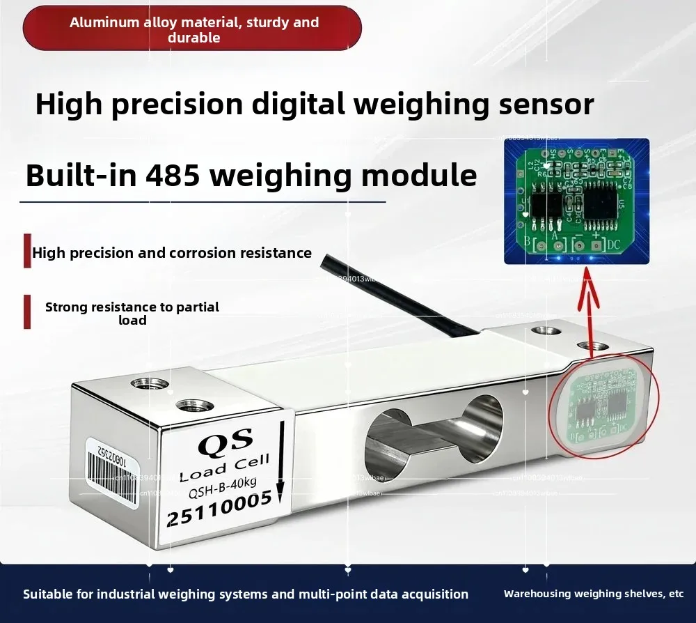RS485 Load Cell Sensor 100kg with Mounting Bracket, MODBUS RTU PLC Controlled