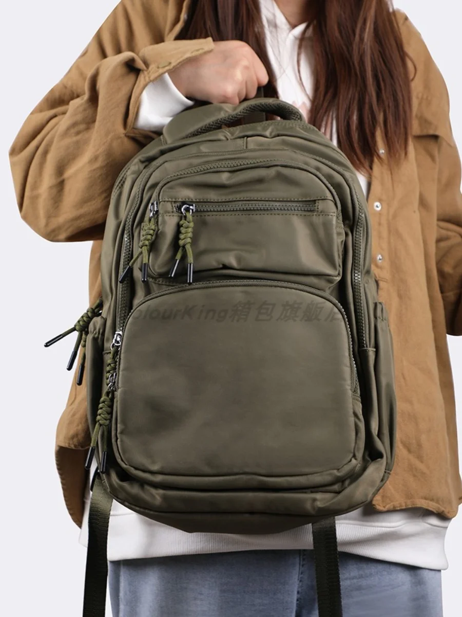 Imagem -02 - Mochila de Nylon Leve para Homens e Mulheres Unisex Casual Portátil para Viagens Acampamento ao ar Livre Estudantes Escola