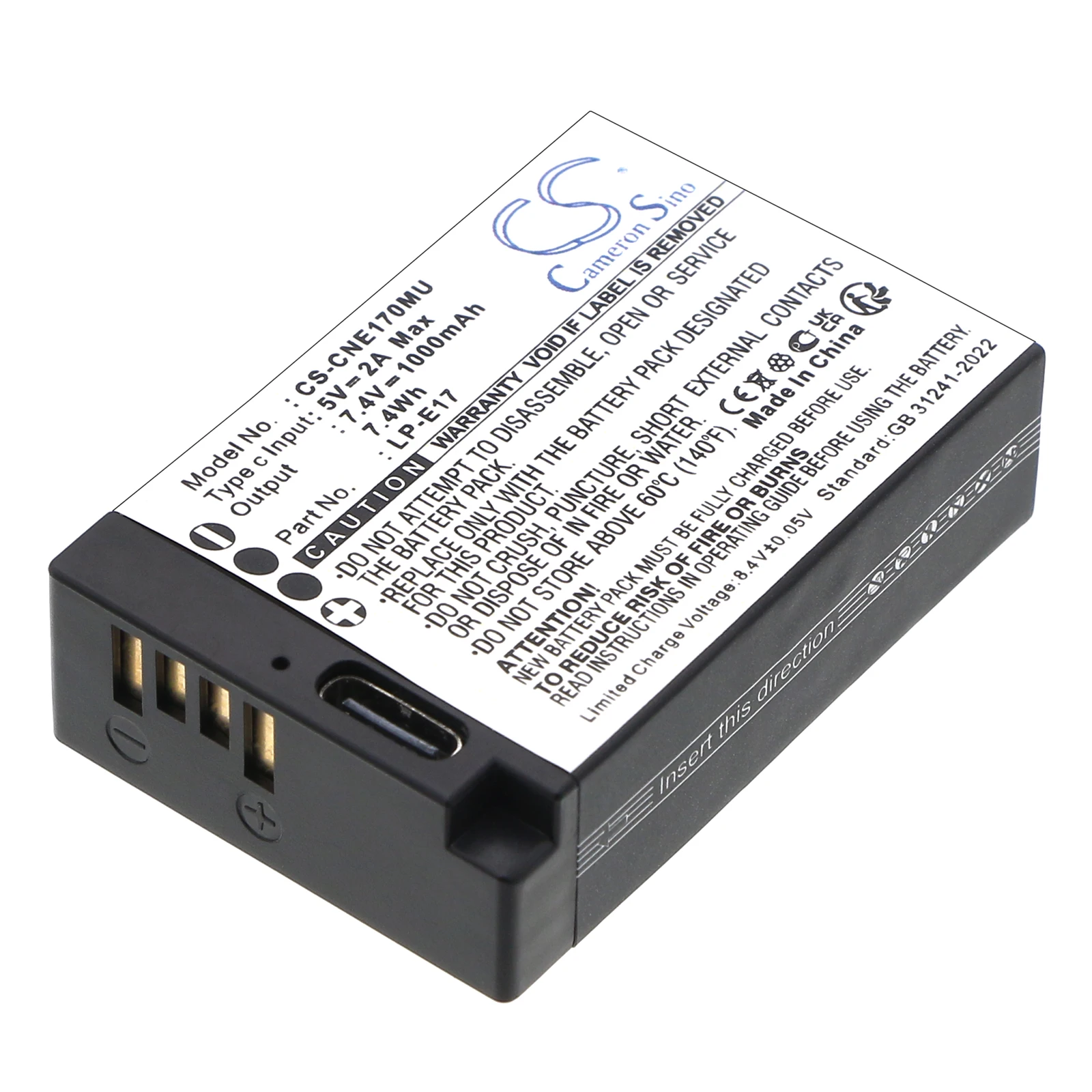 Cameron Sino 7.4V 1000mAh Replacement Camera Battery LP-E17 for Canon EOS 77D 200D 250D 750D 760D 770D 800D 850D Kiss X8i M3 M5
