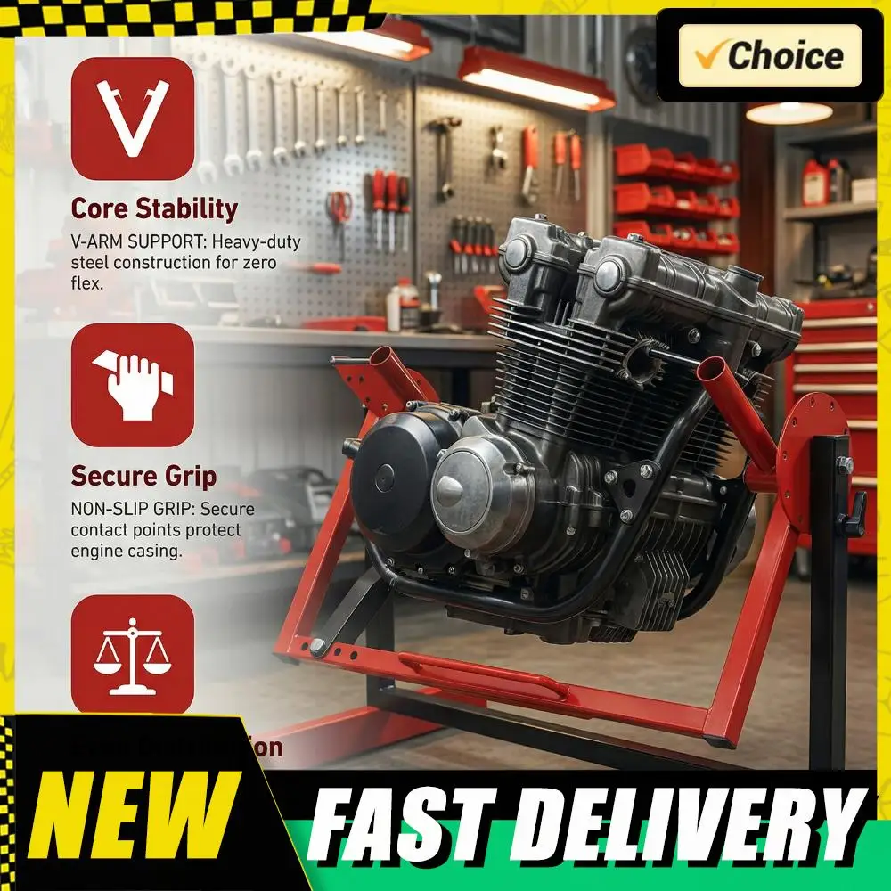 

Motorcycle Engine Stand Easy Assembly Rotating Dirt Bike Engine Stand Adjustable for 2 & 4 Stroke Single Cylinder Engines