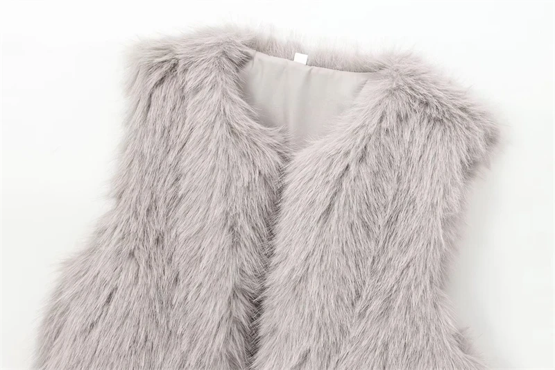 Guobioziy Women's Slim-Fit Faux Fur Vest 2026 Autumn/Winter New Arrival Casual Fashion Trendy Fringe Elite Parker Street Style