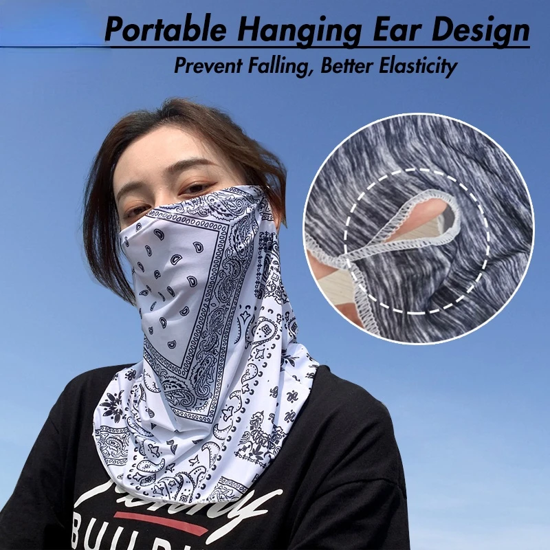Fashion Punk Sunscreen Mask For Men Women Summer Face Neck UV Protection Ear Scarf Hip Hop Outdoor Sports Cycling Bandana Scarfs