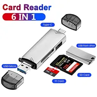 6 In 1 OTG Type C Micro SD Card Reader Type C To Usb Otg Adapter USB 3.0 TF Card USB Flash Drive Type C Card Reader Converter