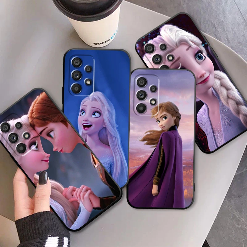 Frozen The Snow Queen Elsa For Samsung A53 A52 A33 A32 A51 A71 A21S A13 A73 A55 A22 A23 A35 A72 A54 A12 5G Black Soft