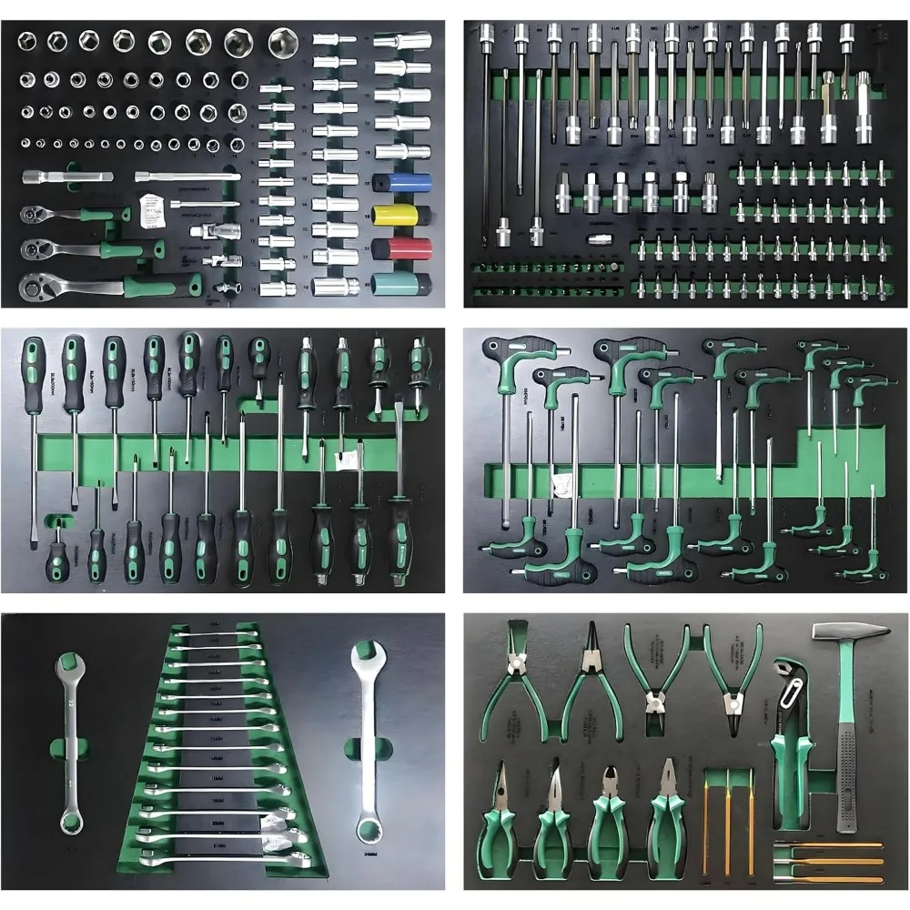 

Professional 258 Piece Auto Repair Tool Kit with Ratchets Wrenches Screwdrivers Pliers and Sockets